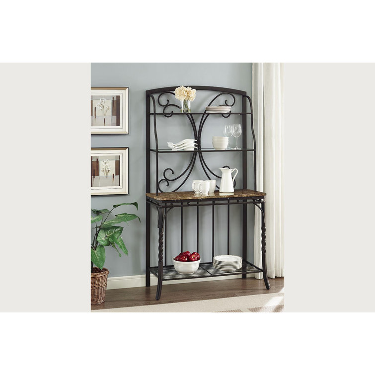 Fleur De Lis Living Vaughan 38'' Wrought Iron Standard Baker's Rack